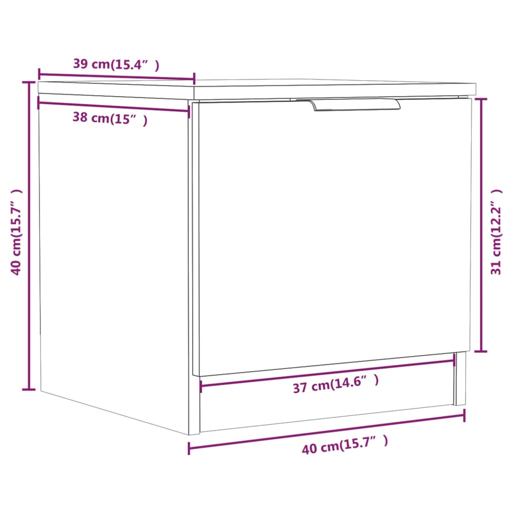 vidaXL Nachttisch Betongrau 40x39x40 cm