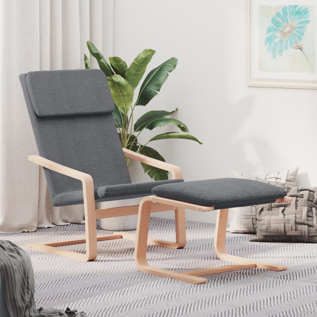 vidaXL Relaxsessel mit Hocker Dunkelgrau Stoff