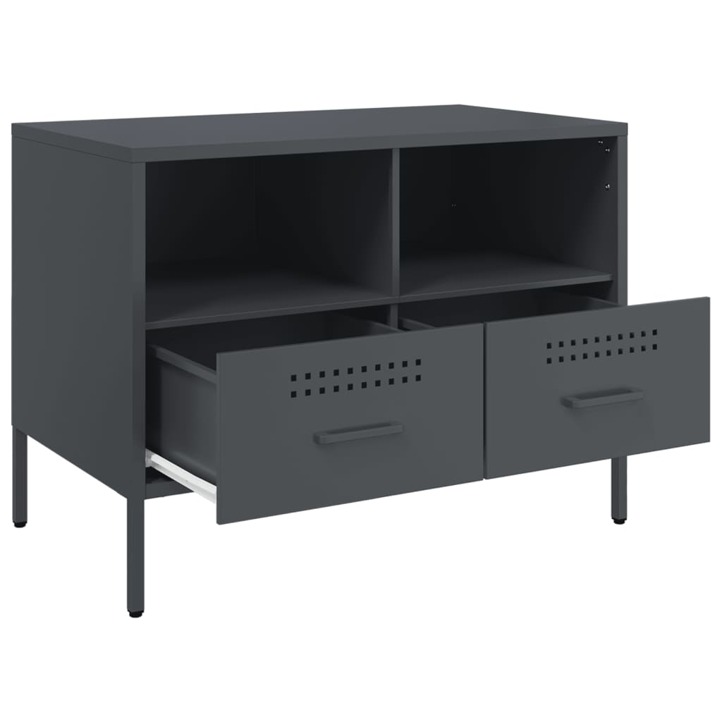 vidaXL TV-Schrank Anthrazit 68x39x50,5 cm Stahl