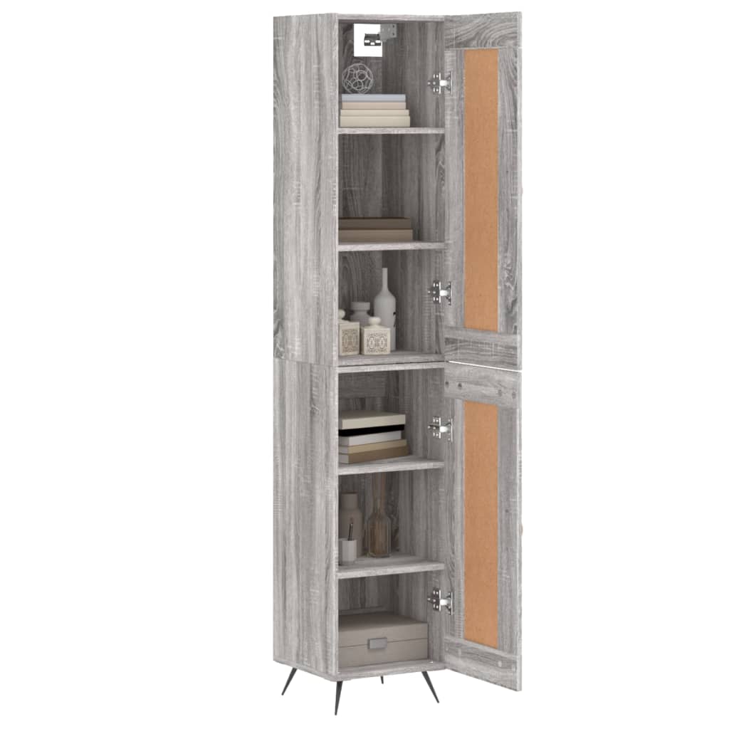 vidaXL Highboard Grau Sonoma 34,5x34x180 cm Holzwerkstoff