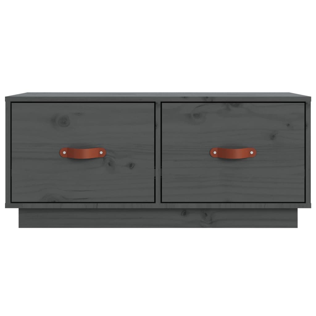 vidaXL TV-Schrank Grau 80x34x35 cm Massivholz Kiefer