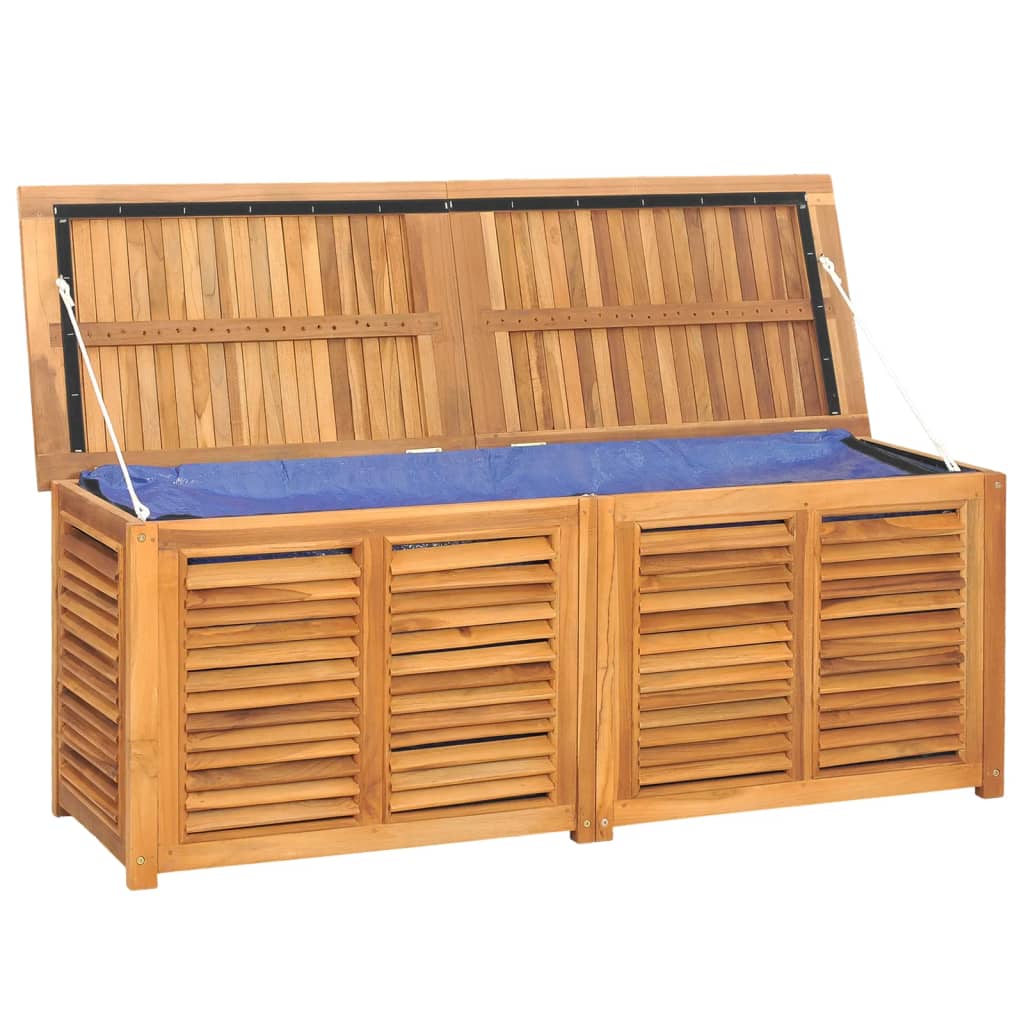 vidaXL Gartenbox mit Beutel 150x50x53 cm Massivholz Teak