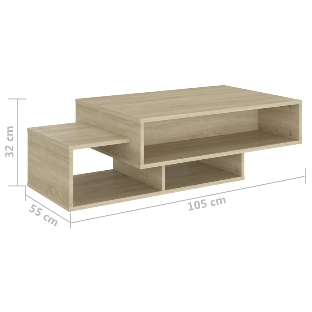 vidaXL Couchtisch Sonoma-Eiche 105x55x32 cm Holzwerkstoff