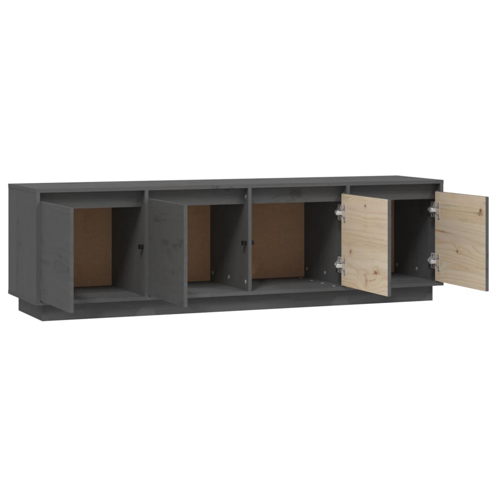 vidaXL TV-Schrank Grau 156x37x45 cm Massivholz Kiefer