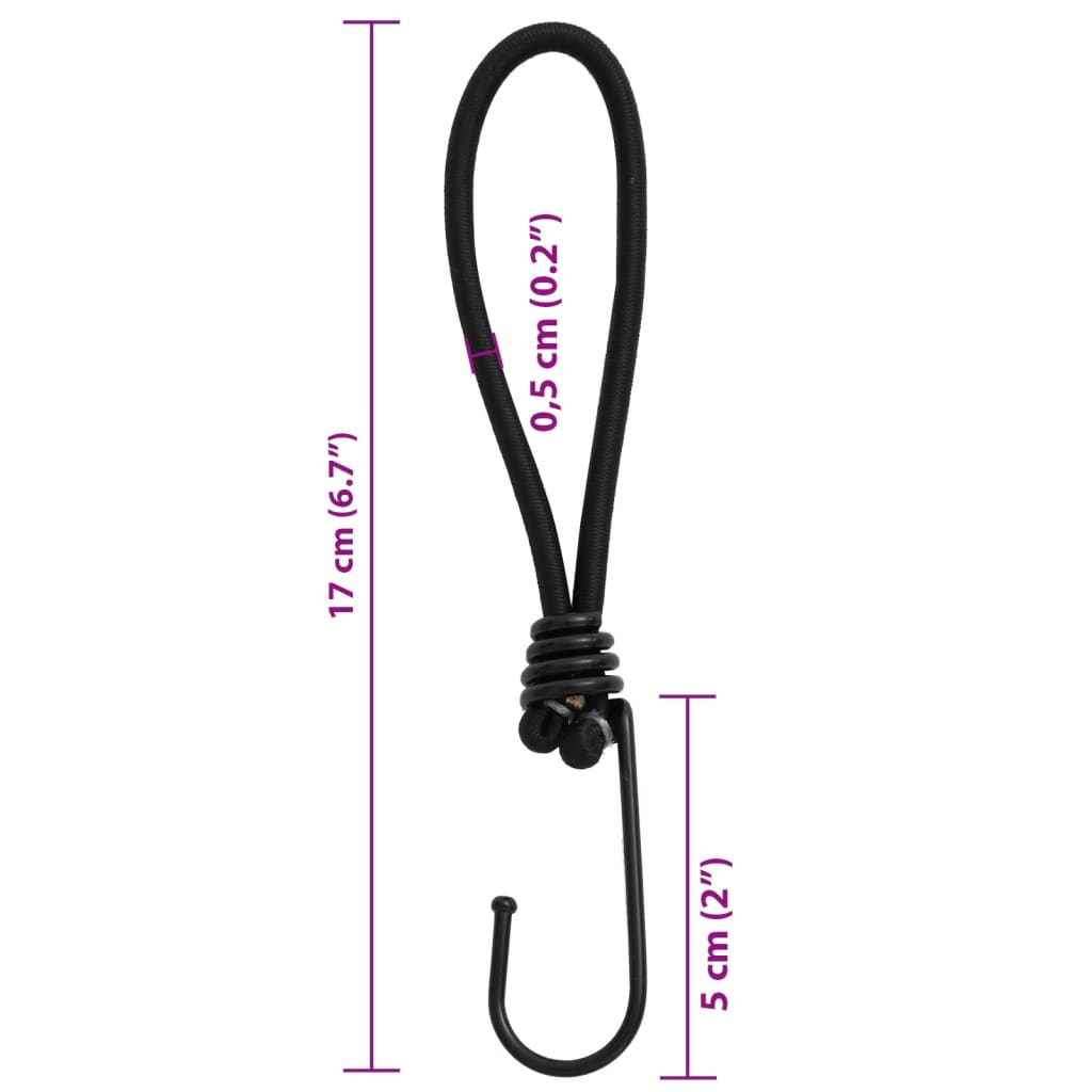 vidaXL Spanngummis mit Haken 25 Stk. 17 cm