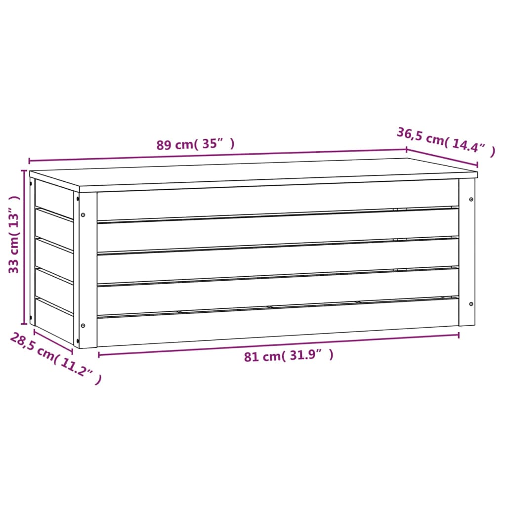 vidaXL Truhe 89x36,5x33 cm Massivholz Kiefer