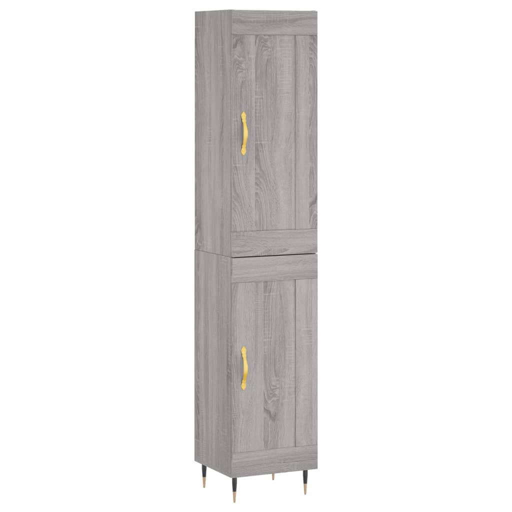 vidaXL Highboard Grau Sonoma 34,5x34x180 cm Holzwerkstoff