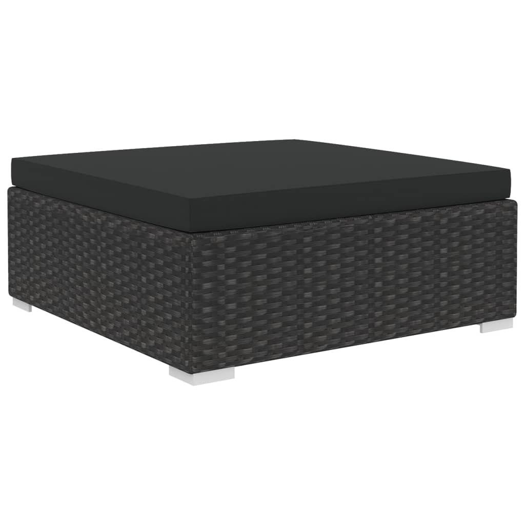 vidaXL 9-tlg. Garten-Lounge-Set mit Auflagen Poly Rattan Schwarz