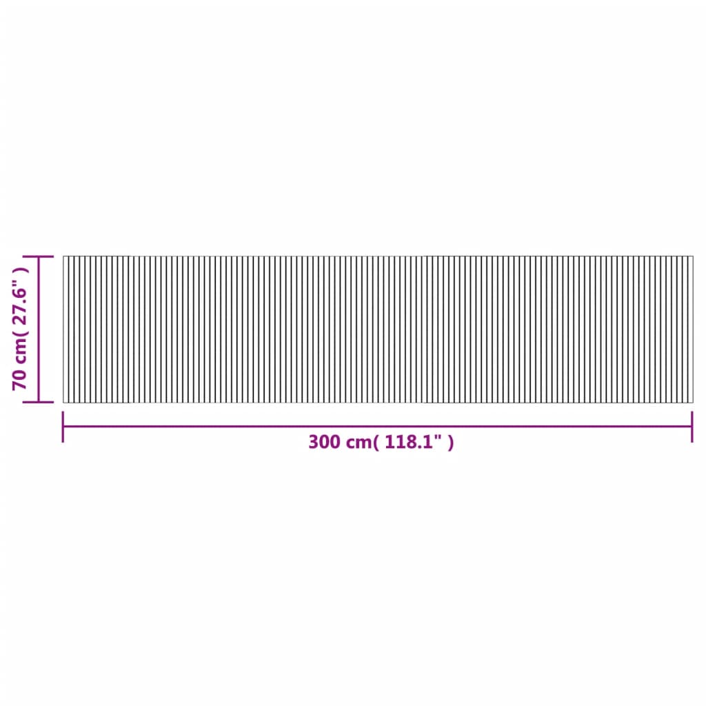 vidaXL Teppich Rechteckig Braun 70x300 cm Bambus