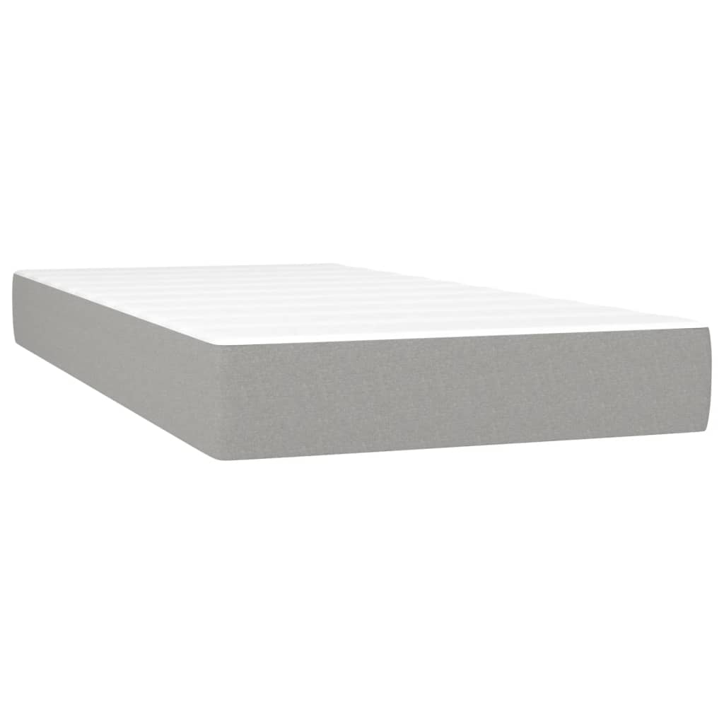 vidaXL Boxspringbett mit Matratze & LED Hellgrau 120x190 cm Stoff