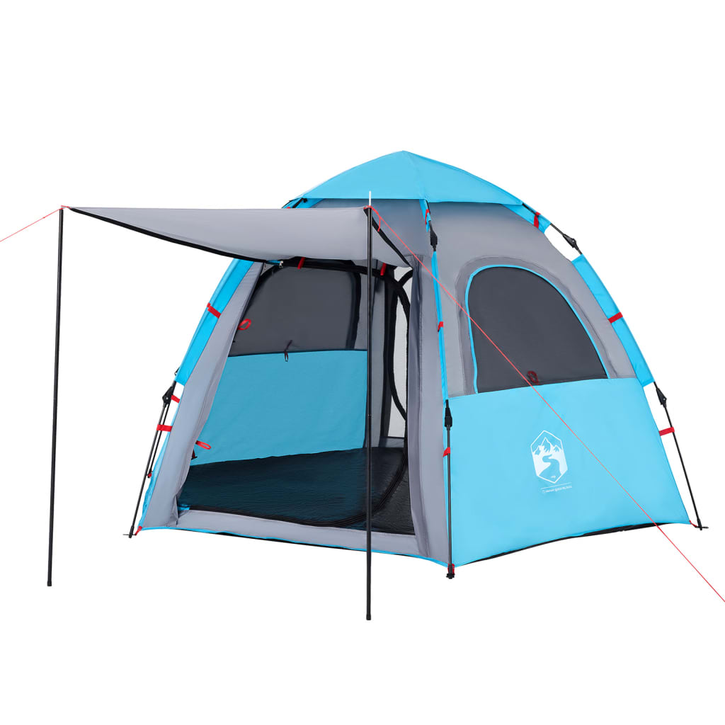 vidaXL Campingzelt 4 Personen Blau Quick Release