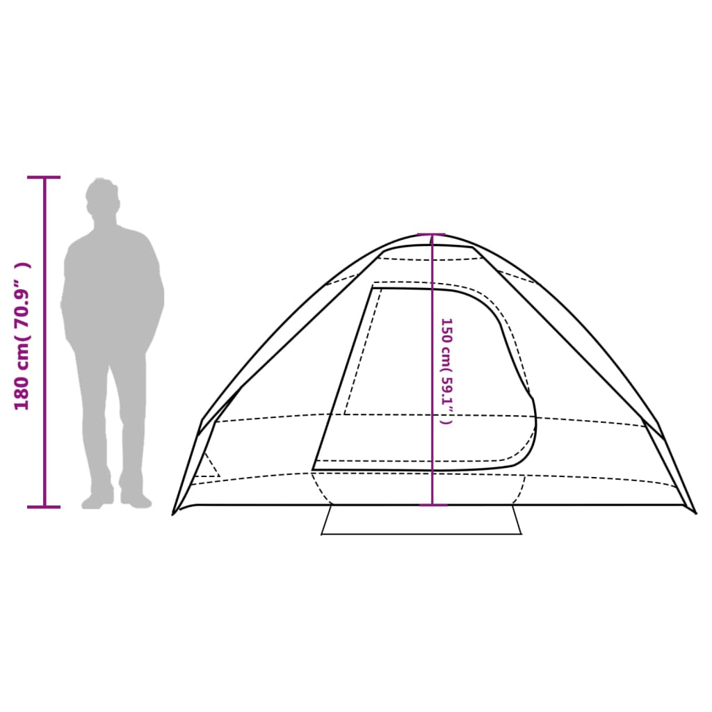 vidaXL Kuppel-Campingzelt 4 Personen Grün Wasserdicht