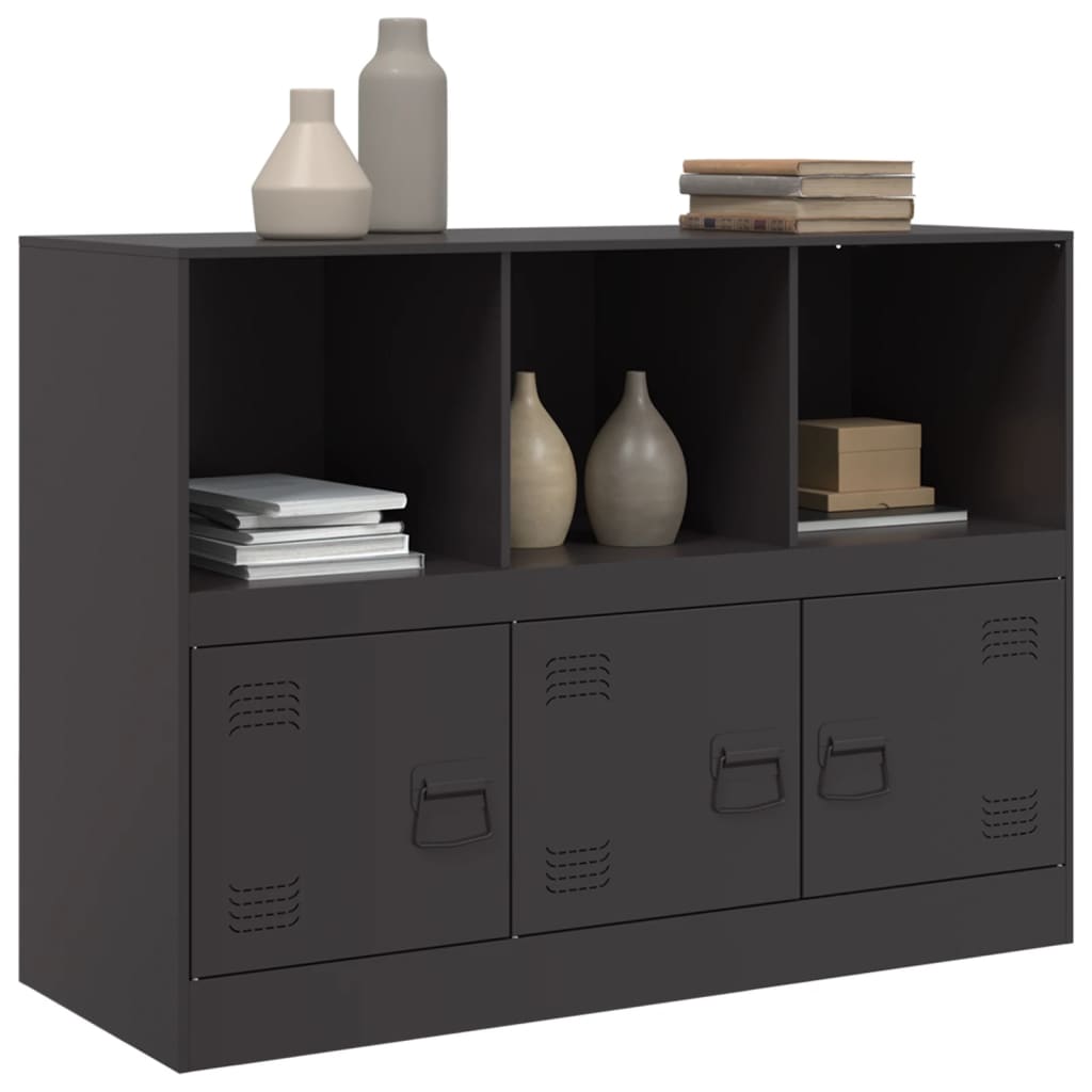 vidaXL Sideboard Schwarz 99x39x73 cm Stahl