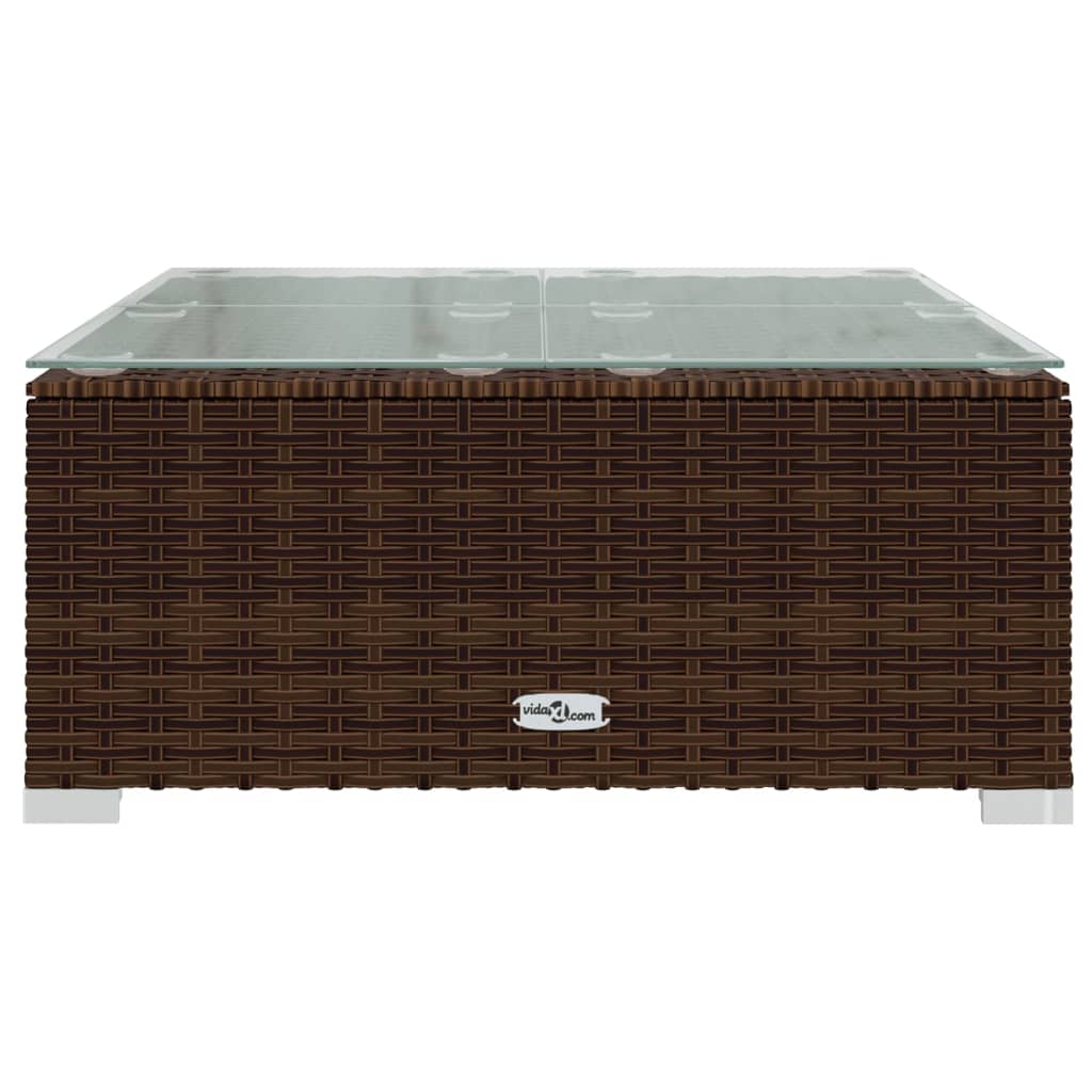 vidaXL 14-tlg. Garten-Lounge-Set mit Kissen Braun Poly Rattan