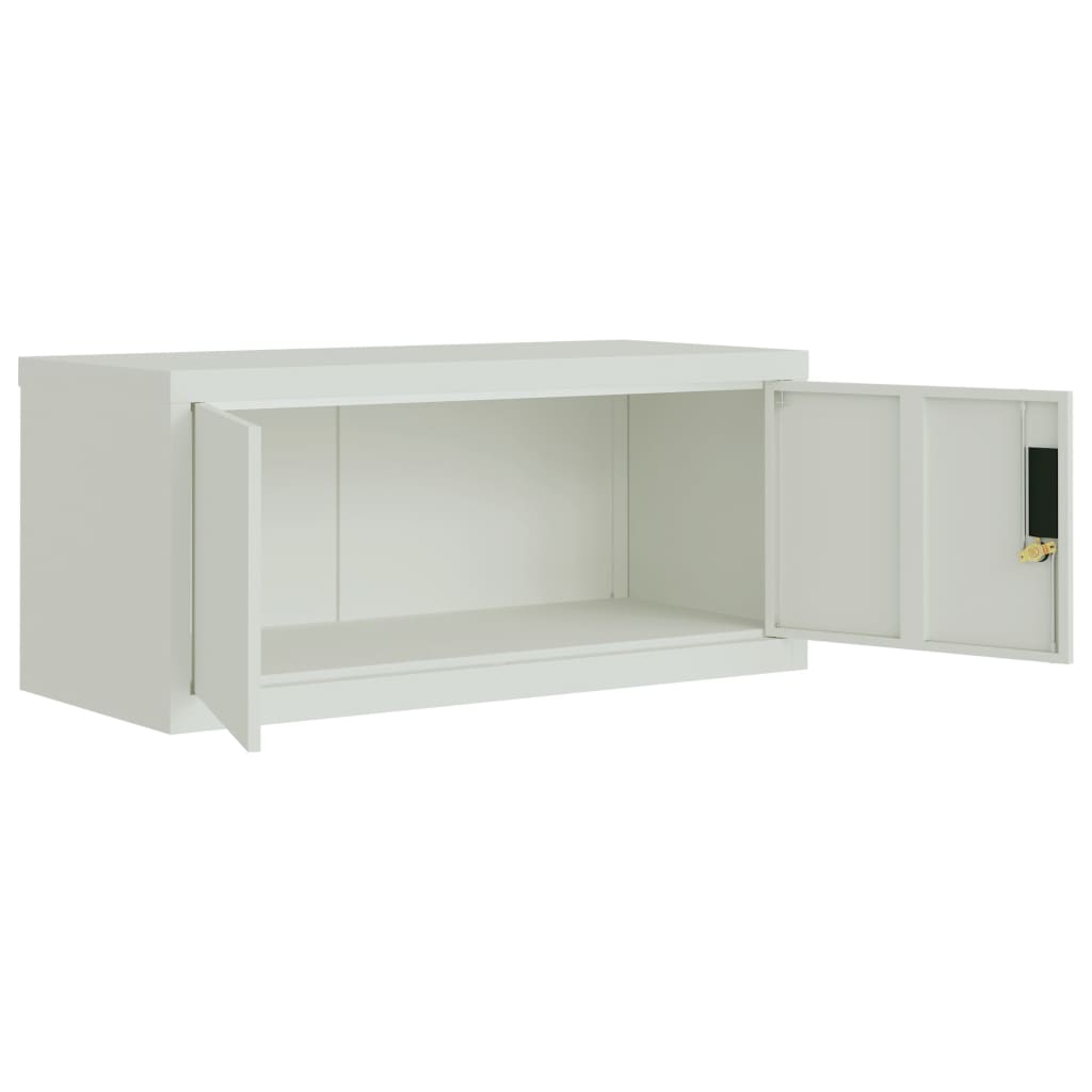 vidaXL Aktenschrank Hellgrau 90x40x240 cm Stahl