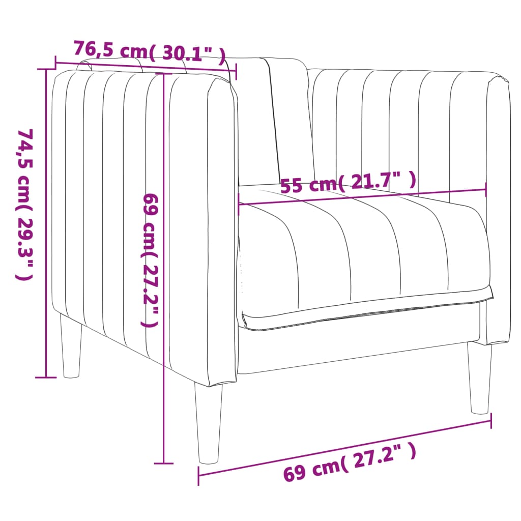 vidaXL Sessel Leinen