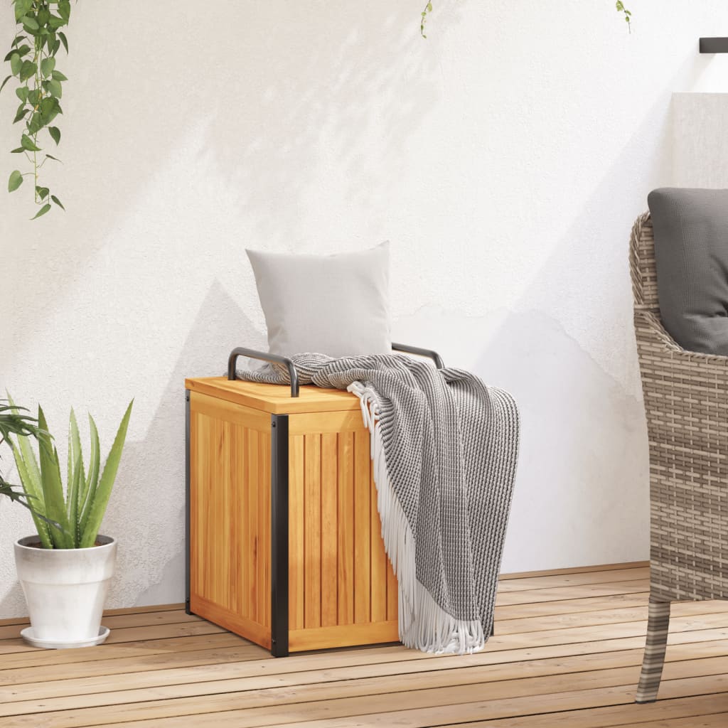 vidaXL Gartenbox 45x45x45/53 cm Massivholz Akazie und Stahl