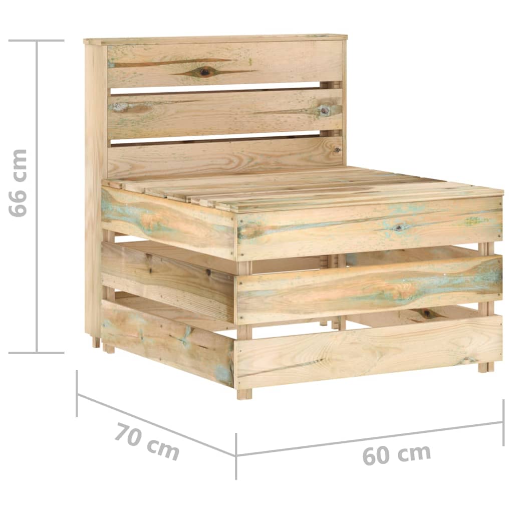 vidaXL Garten-Mittelsofa aus Paletten Kiefernholz Imprägniert