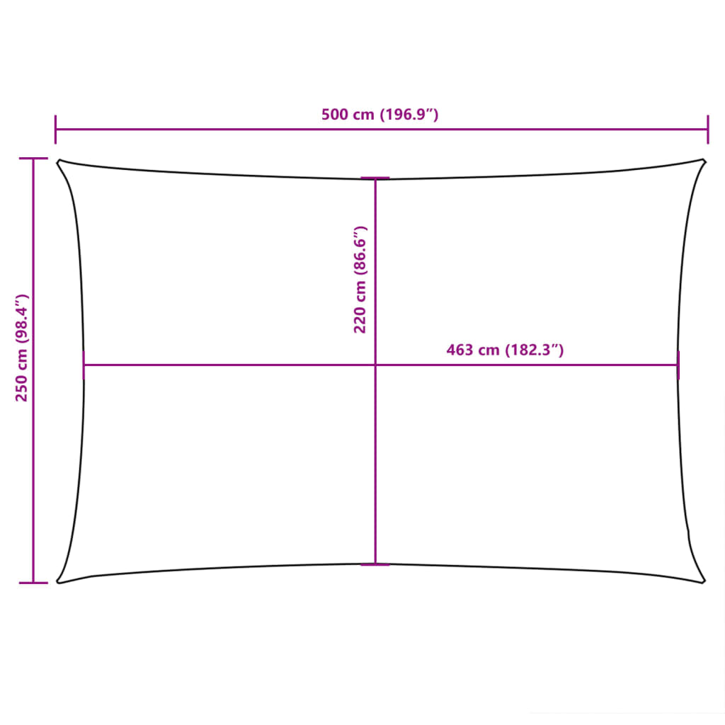 vidaXL Sonnensegel Oxford-Gewebe Rechteckig 2,5x5 m Braun