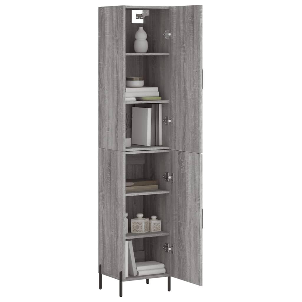 vidaXL Highboard Grau Sonoma 34,5x34x180 cm Holzwerkstoff