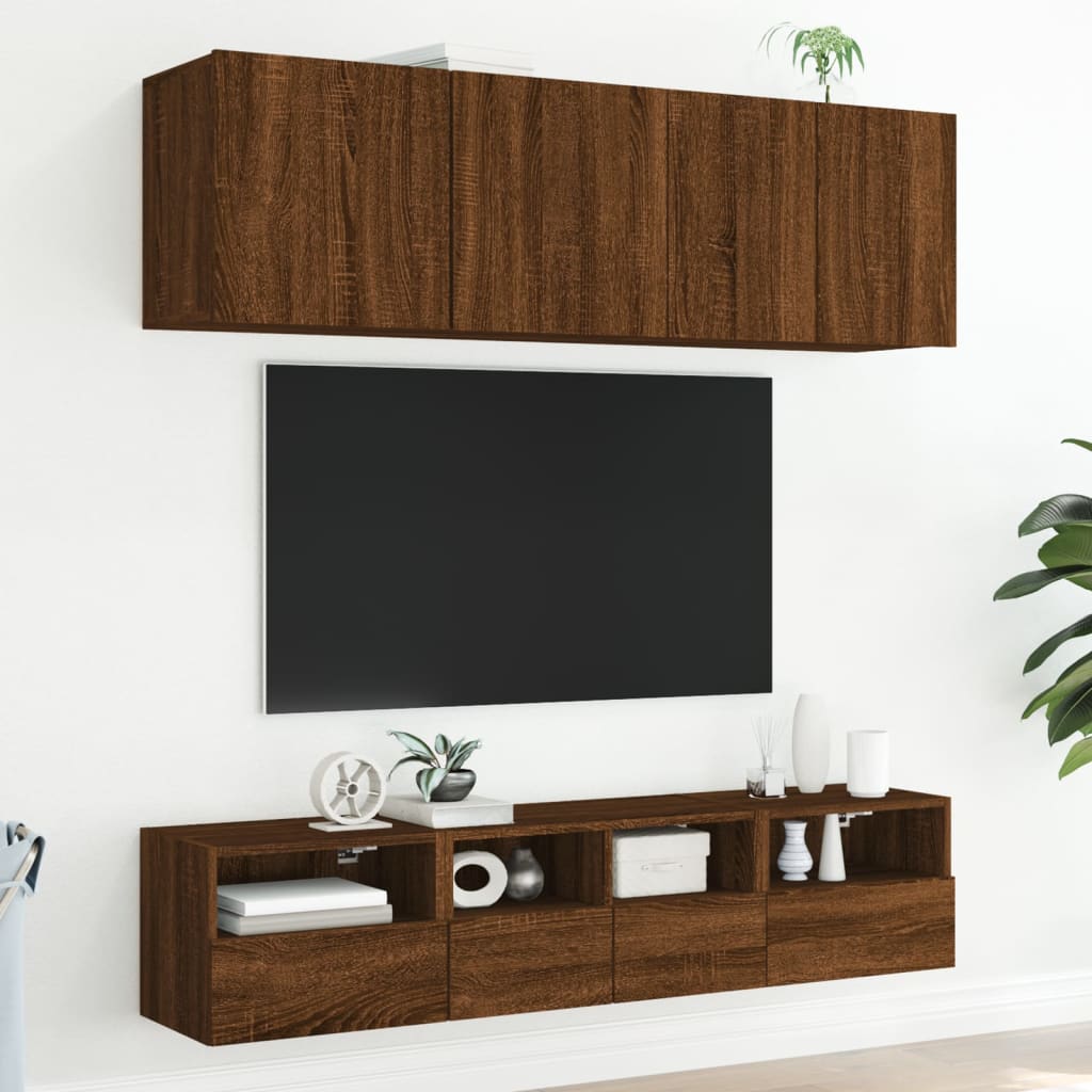 vidaXL TV-Wandschrank Braun Eiche-Optik 40x30x30 cm Holzwerkstoff