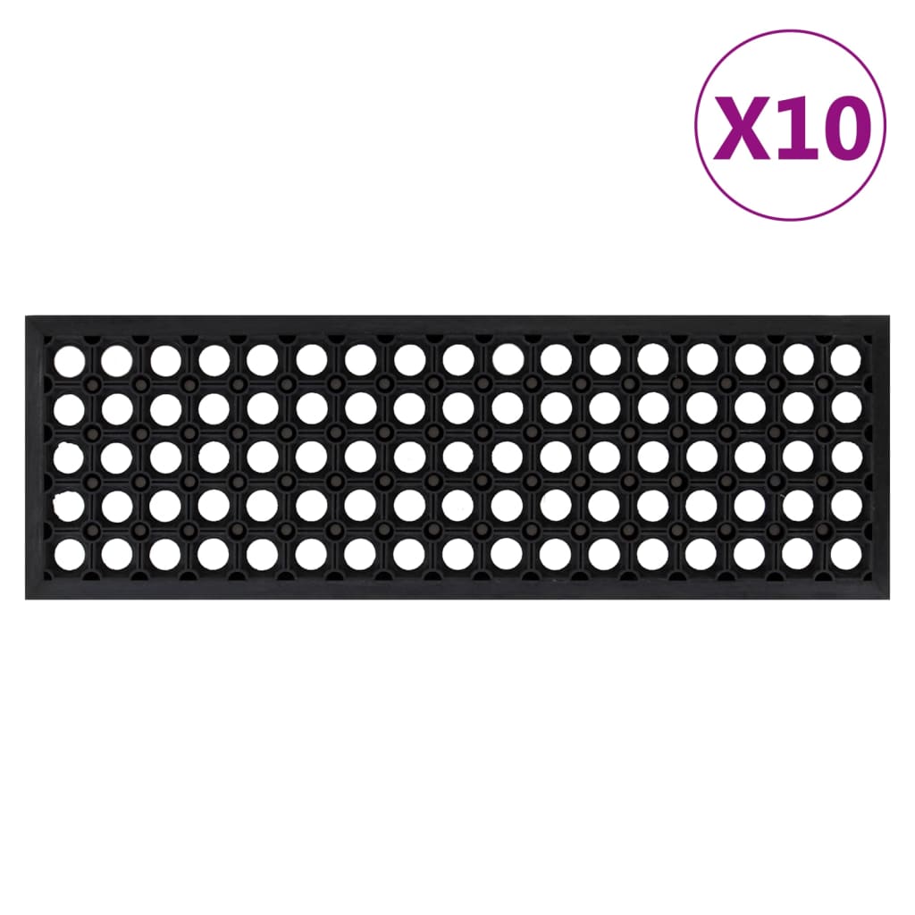 vidaXL Stufenmatten 10 Stk. 25x75 cm Gummi