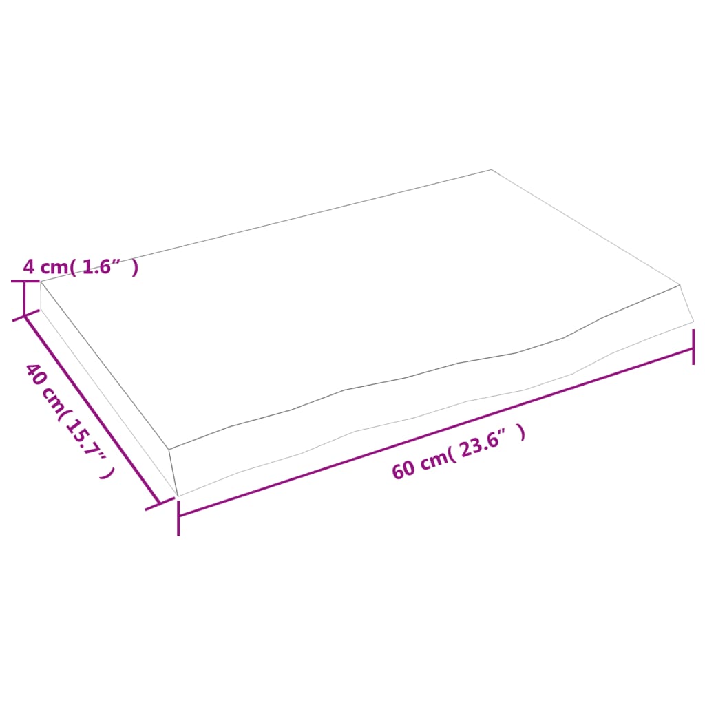 vidaXL Wandregal Hellbraun 60x40x(2-4) cm Massivholz Eiche Behandelt