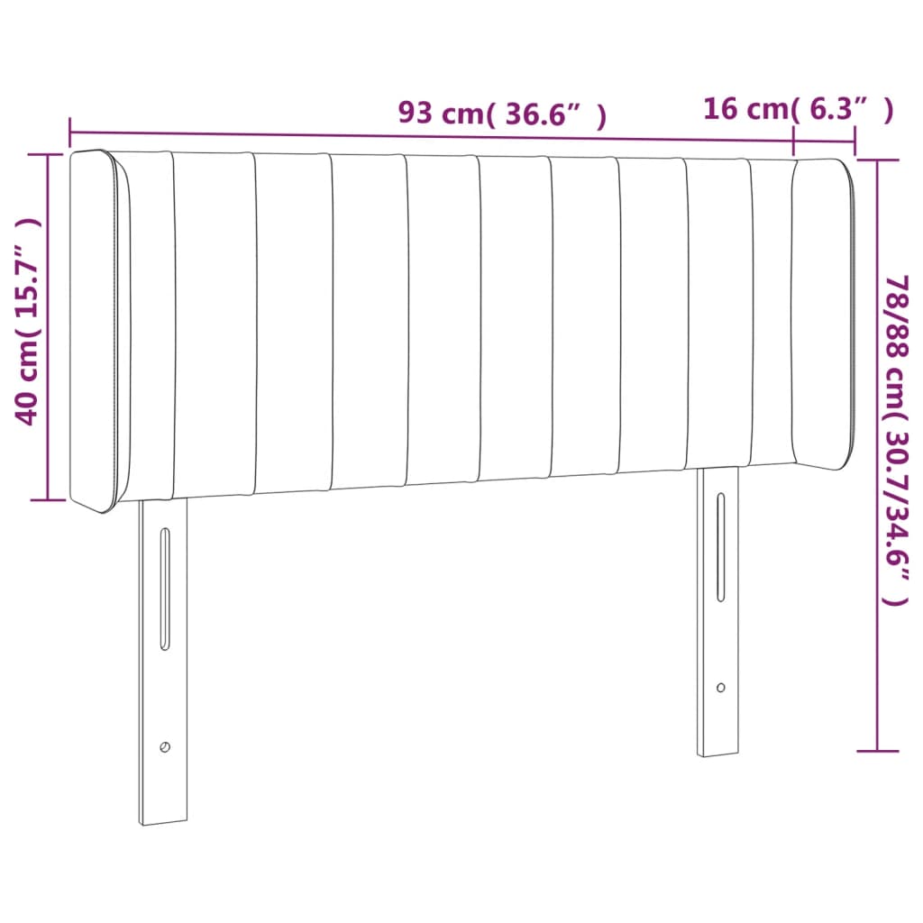 vidaXL Kopfteil mit Ohren Grün 93x16x78/88 cm Stoff