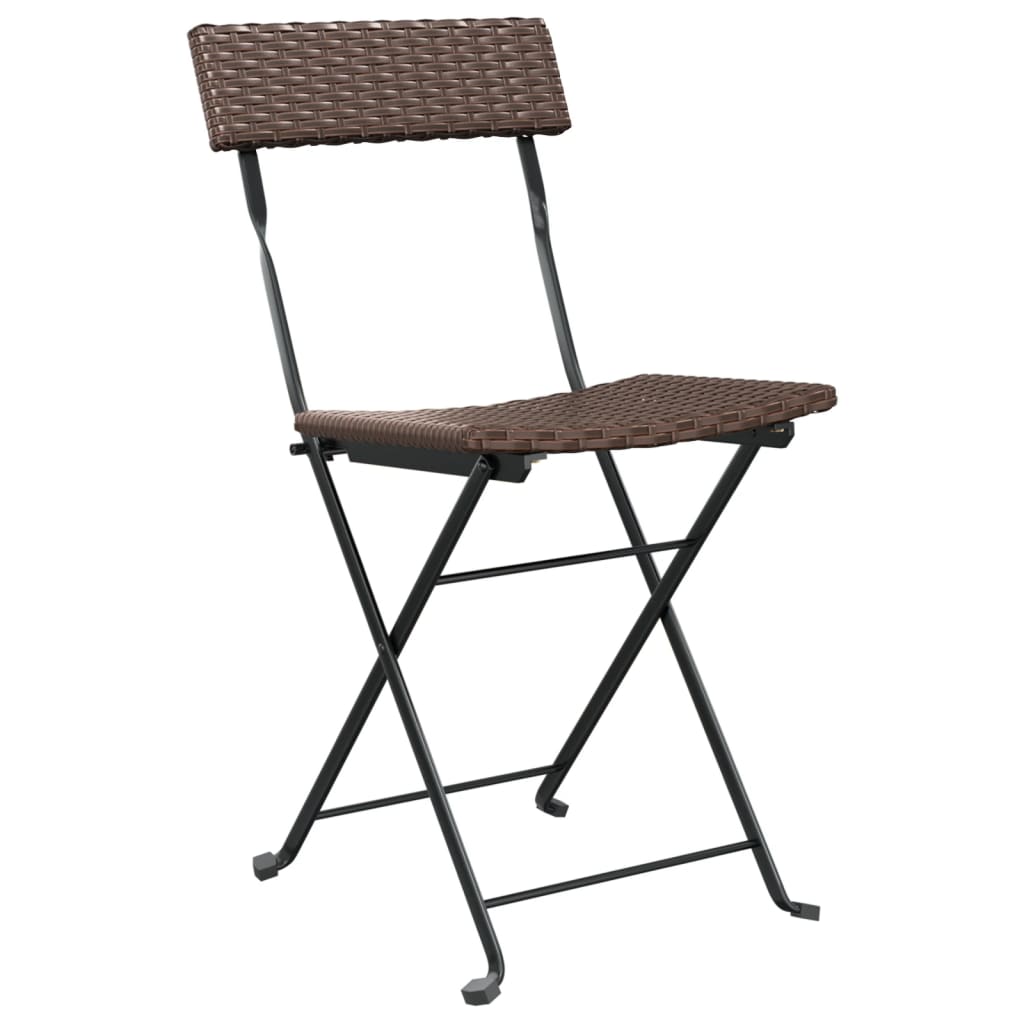 vidaXL 3-tlg. Bistro-Set Klappbar Braun Poly Rattan