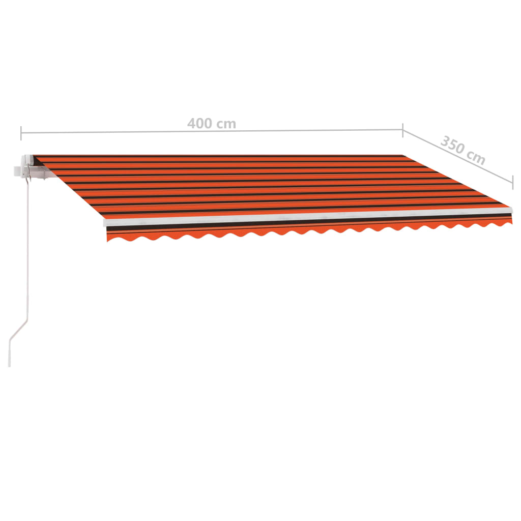 vidaXL Standmarkise Manuell Einziehbar 400x350 cm Orange/Braun