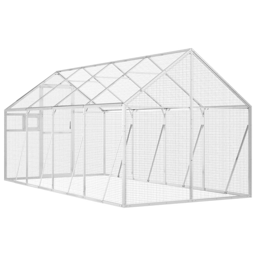 vidaXL Voliere Silbern 1,79x4x1,85 m Aluminium