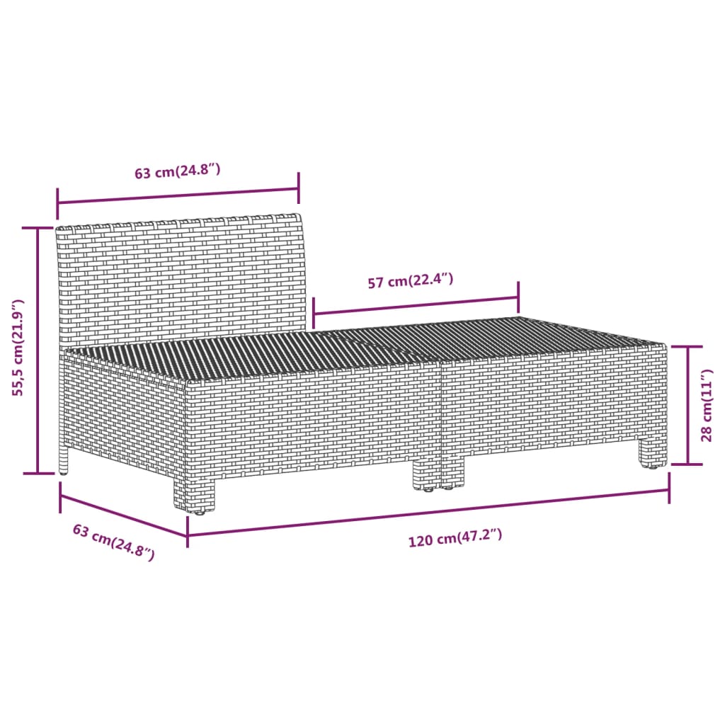 vidaXL 7-tlg. Garten-Lounge-Set mit Kissen Grau Poly Rattan