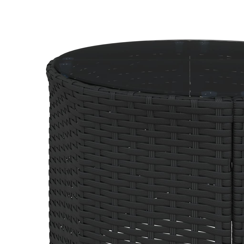 vidaXL 3-tlg. Garten-Sofagarnitur Halbrund Schwarz Poly-Rattan