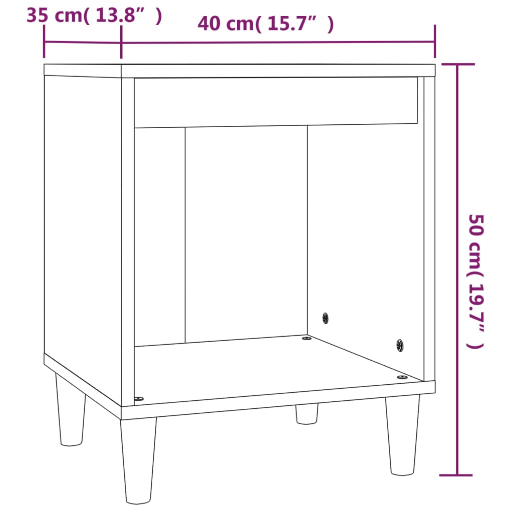 vidaXL Nachttische 2 Stk. Weiß 40x35x50 cm