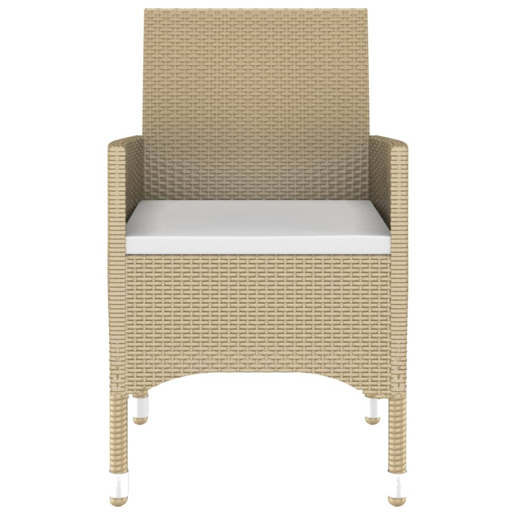 vidaXL 5-tlg. Garten-Essgruppe Poly Rattan und Hartglas Beige