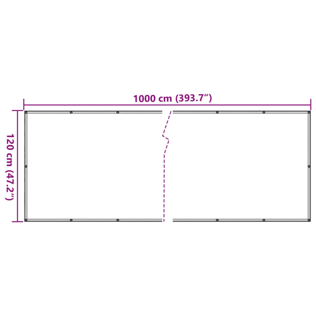 vidaXL Balkon-Sichtschutz Pflanzen-Optik Grün 1000x120 cm PVC