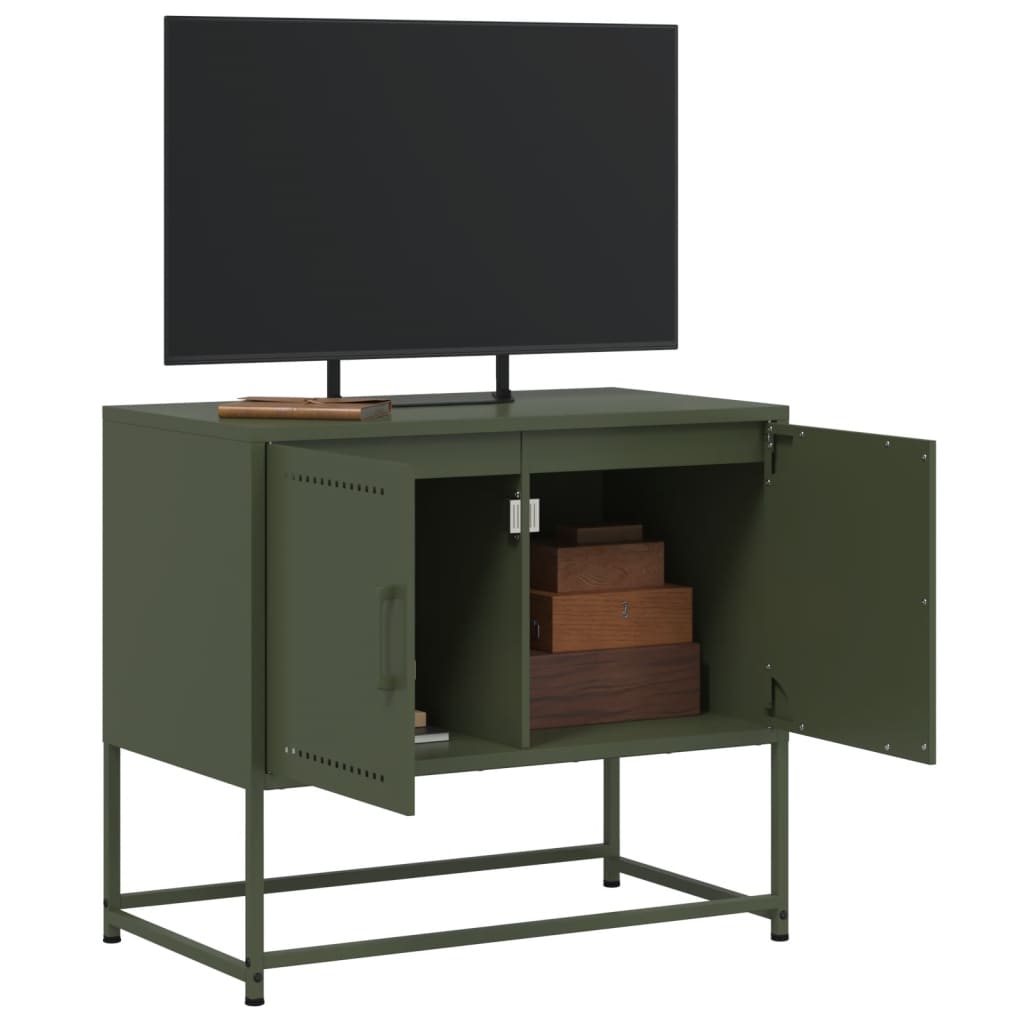 vidaXL TV-Schrank Olivgrün 68,5x39x60,5 cm Stahl