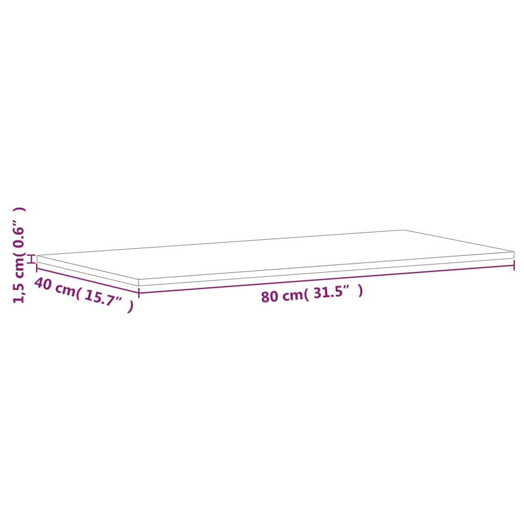 vidaXL Waschtischplatte 80x40x1,5 cm Massivholz Buche