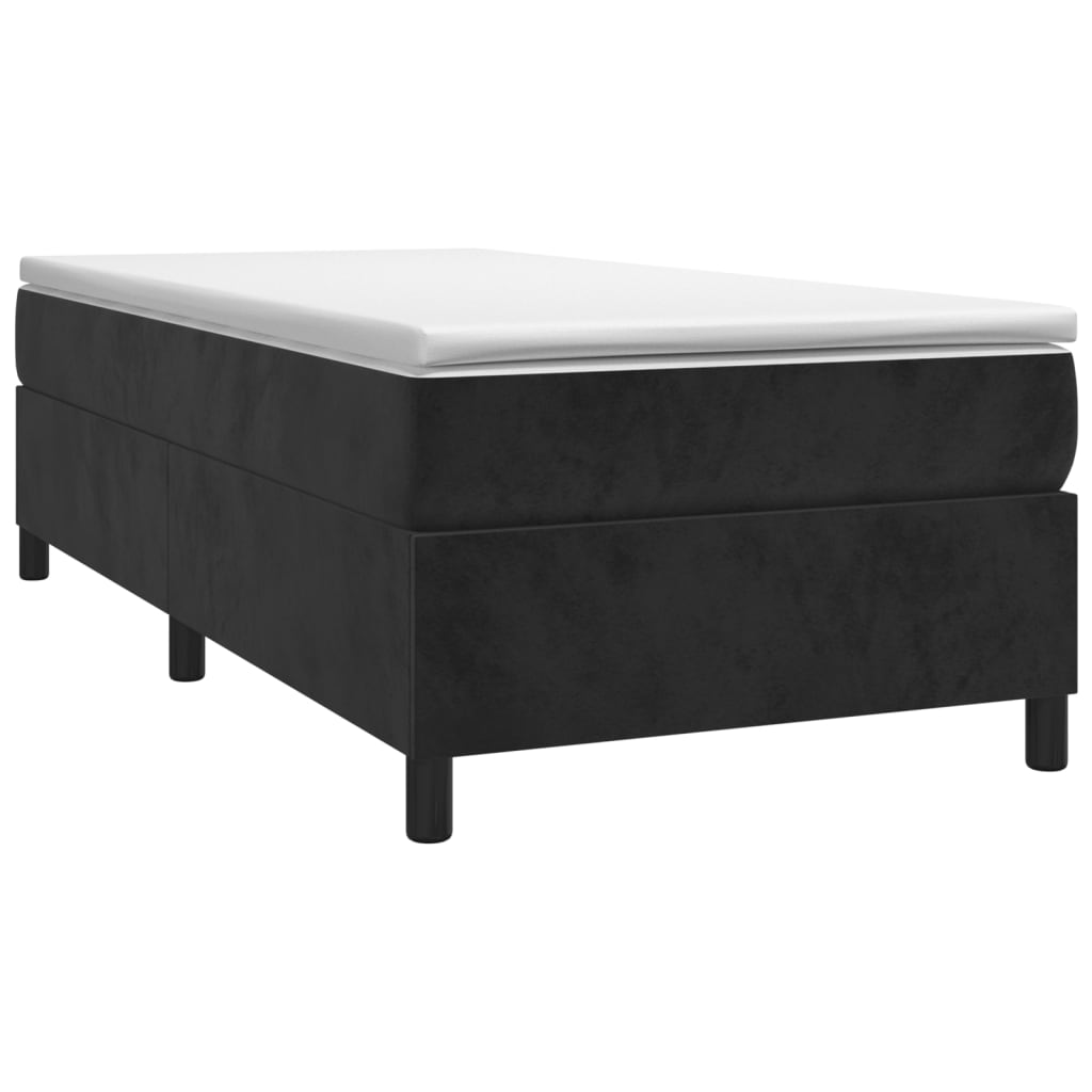 vidaXL Boxspringbett mit Matratze Schwarz 80x200 cm Samt