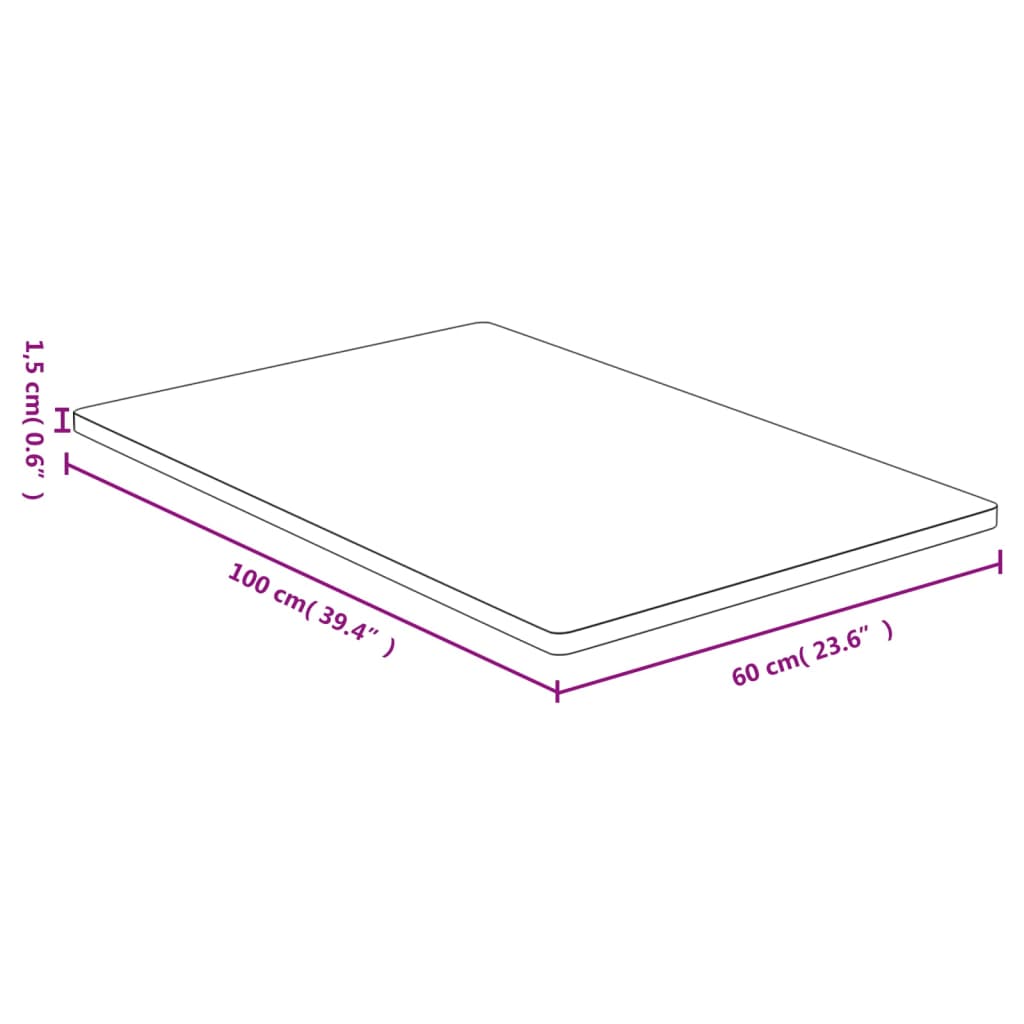 vidaXL Tischplatte 60x100x1,5 cm Bambus