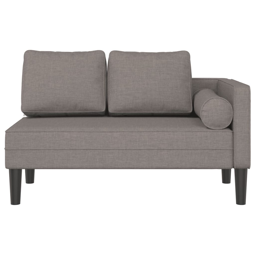 vidaXL Chaiselongue mit Kissen Taupe Stoff