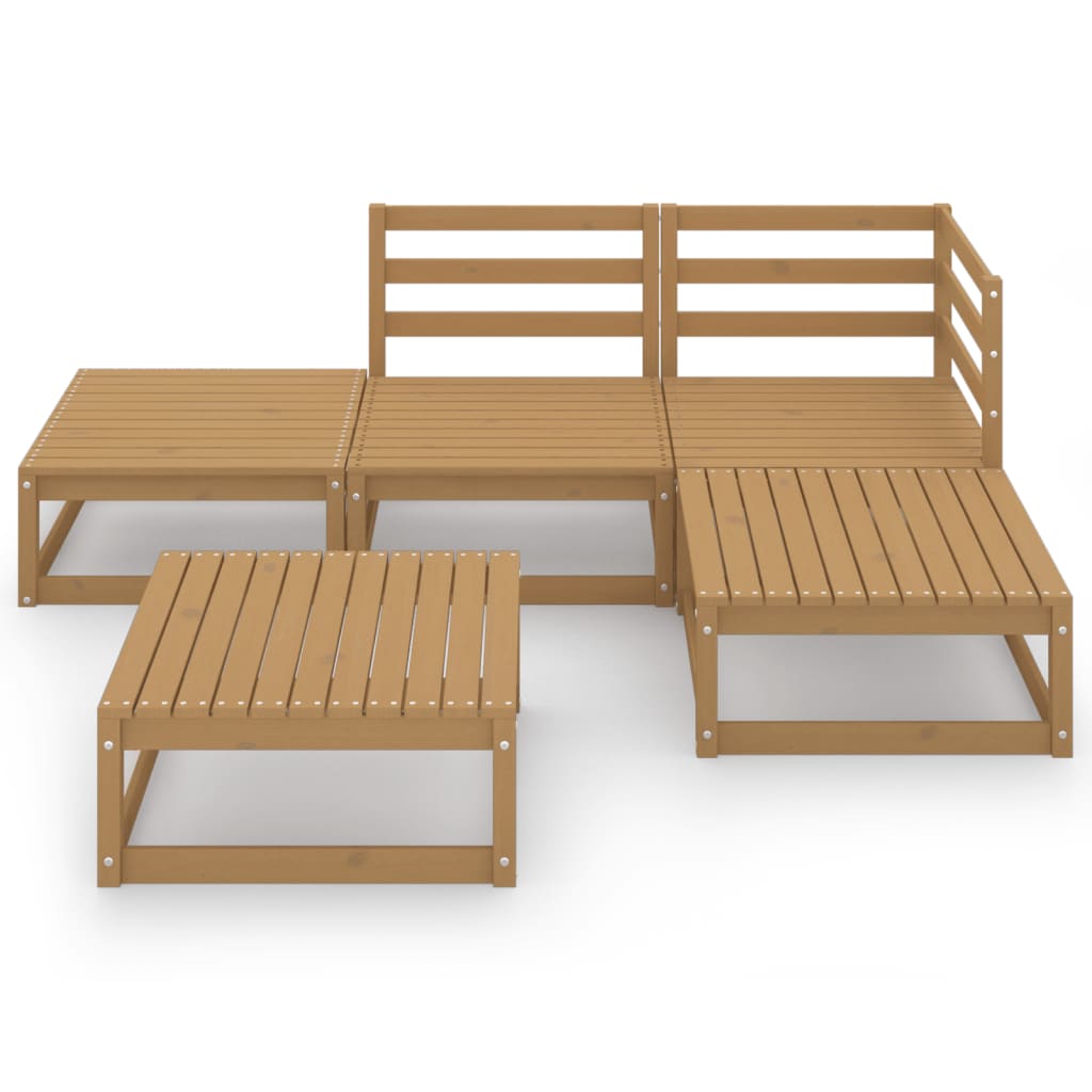 vidaXL 5-tlg. Garten-Lounge-Set Honigbraun Massivholz Kiefer