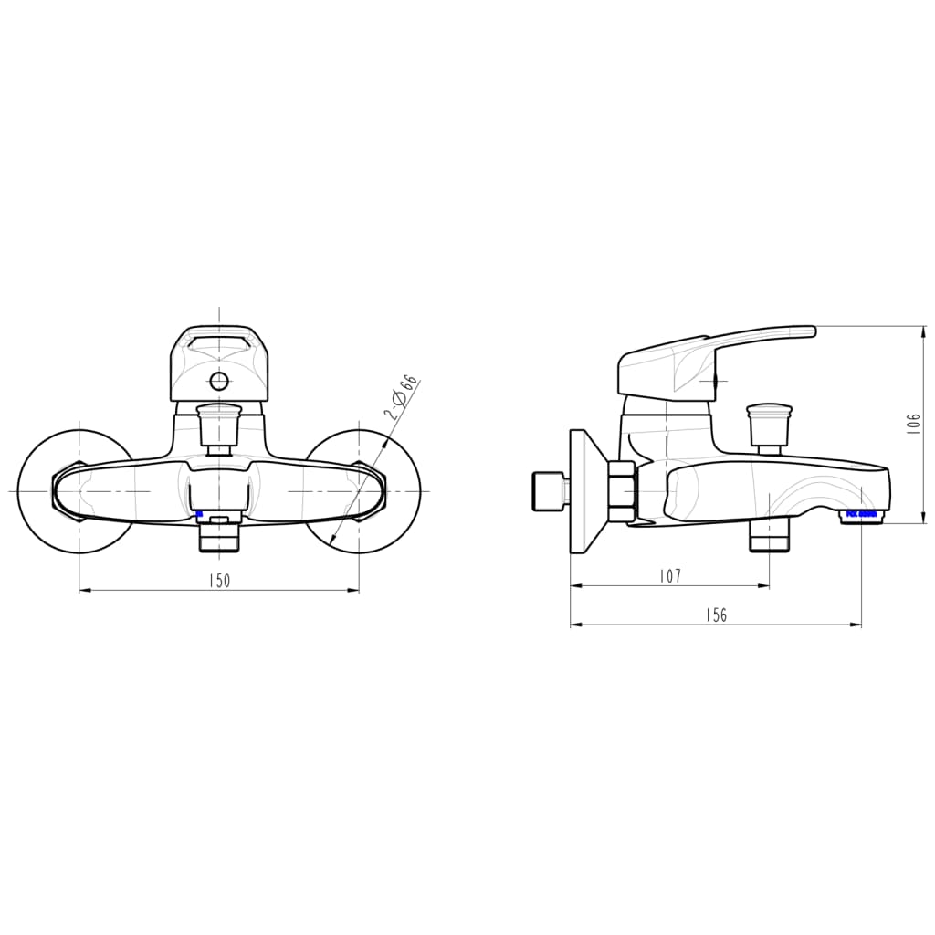 SCHÜTTE Wannenfüllarmatur BATONI Chrom