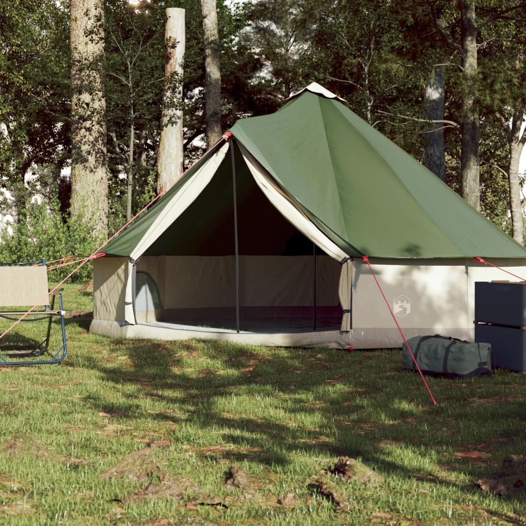 vidaXL Tipi-Familienzelt 6 Personen Grün Wasserdicht