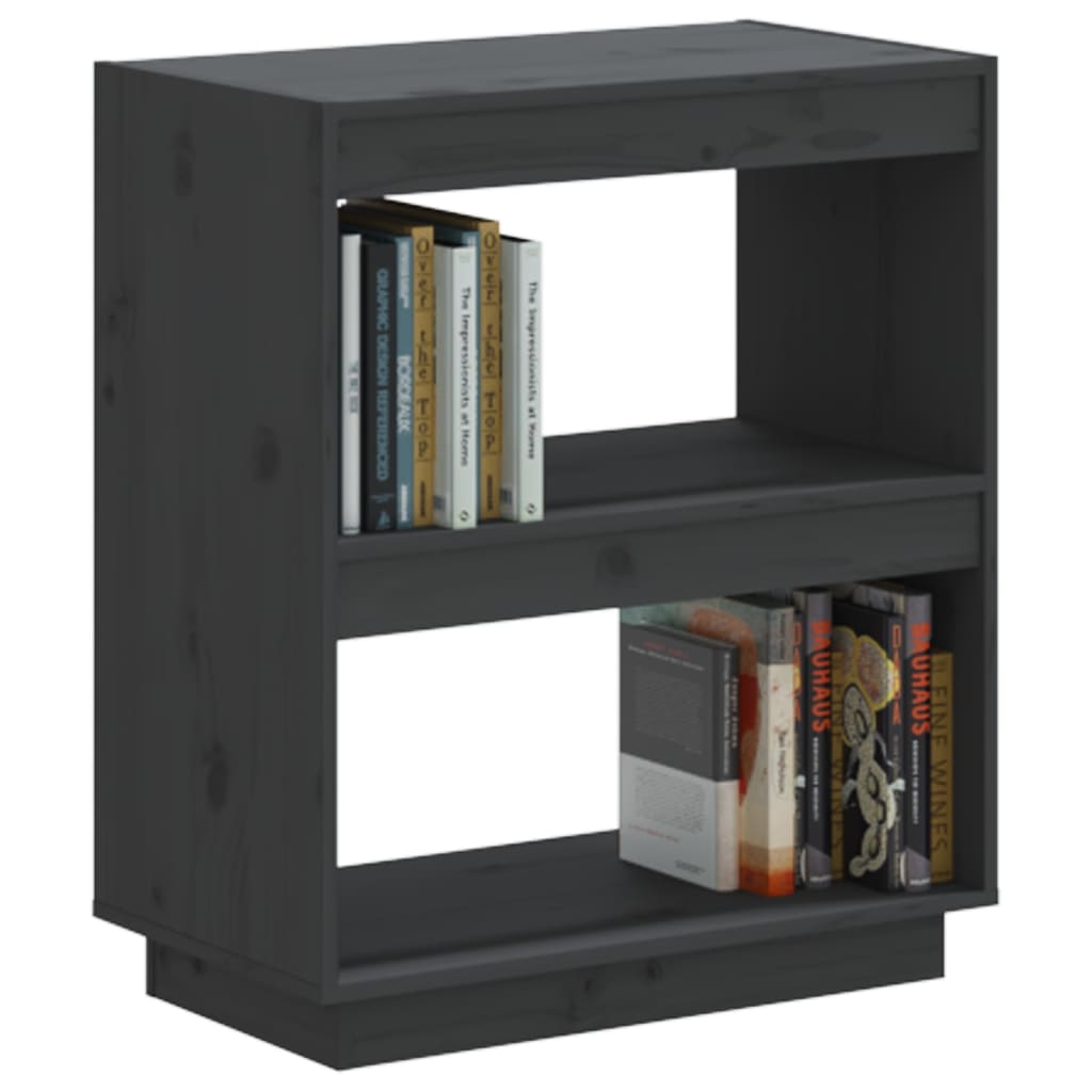 vidaXL Bücherregal Grau 60x35x71 cm Massivholz Kiefer