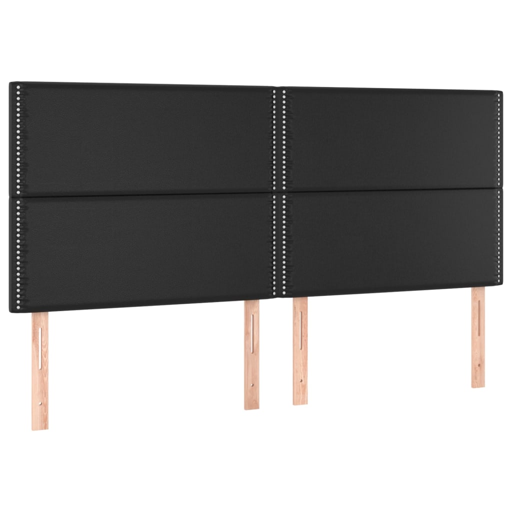 vidaXL LED Kopfteil Schwarz 160x5x118/128 cm Kunstleder