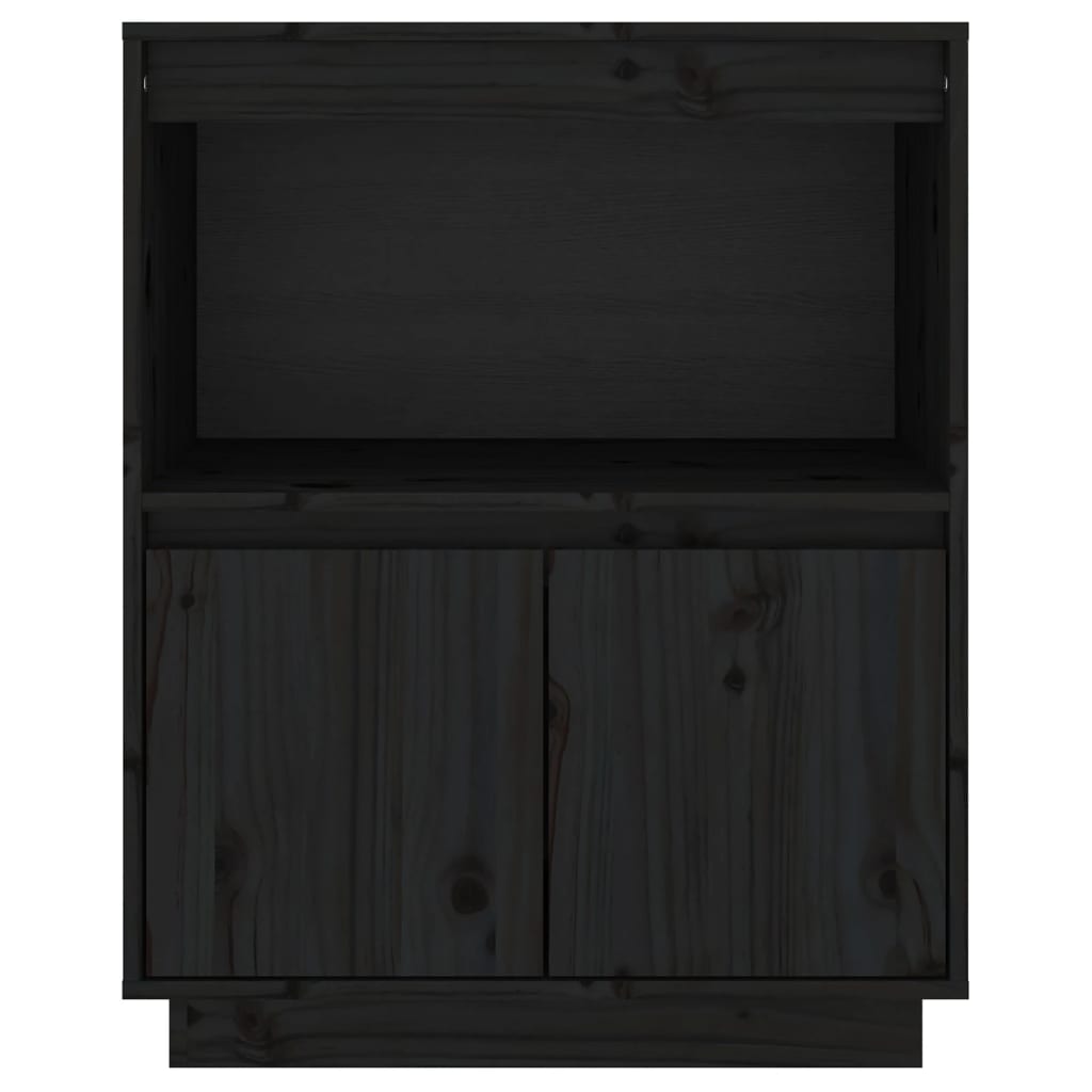 vidaXL Sideboard Schwarz 60x34x75 cm Massivholz Kiefer