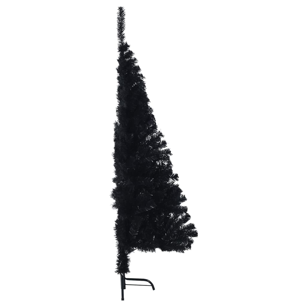 vidaXL Künstlicher Halb-Weihnachtsbaum mit Ständer Schwarz 120 cm PVC