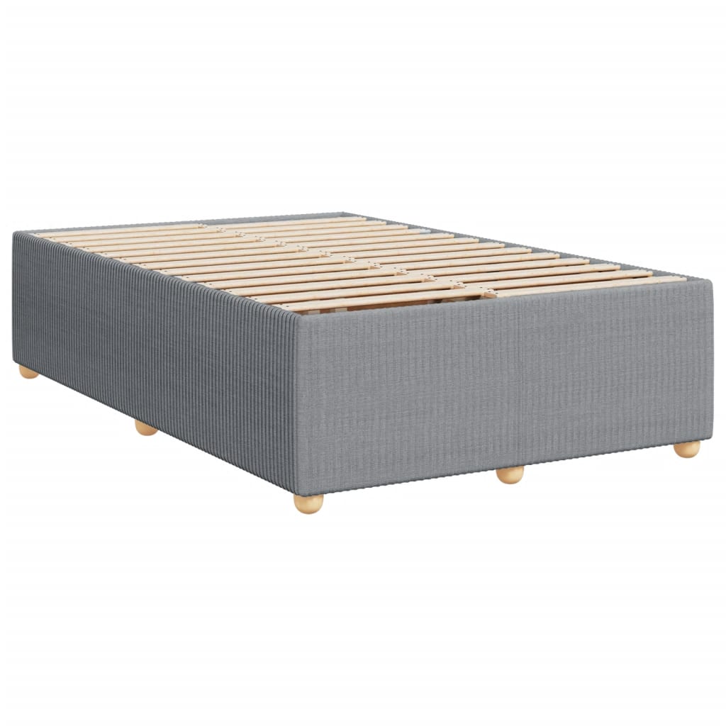 vidaXL Boxspringbett mit Matratze Hellgrau 120x200 cm Stoff