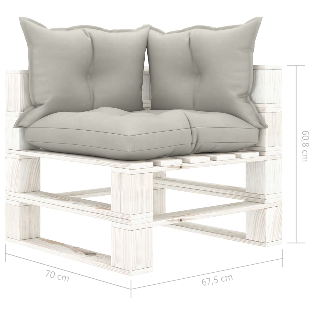 vidaXL 6-tlg. Garten-Lounge-Set Paletten mit Kissen in Taupe Holz